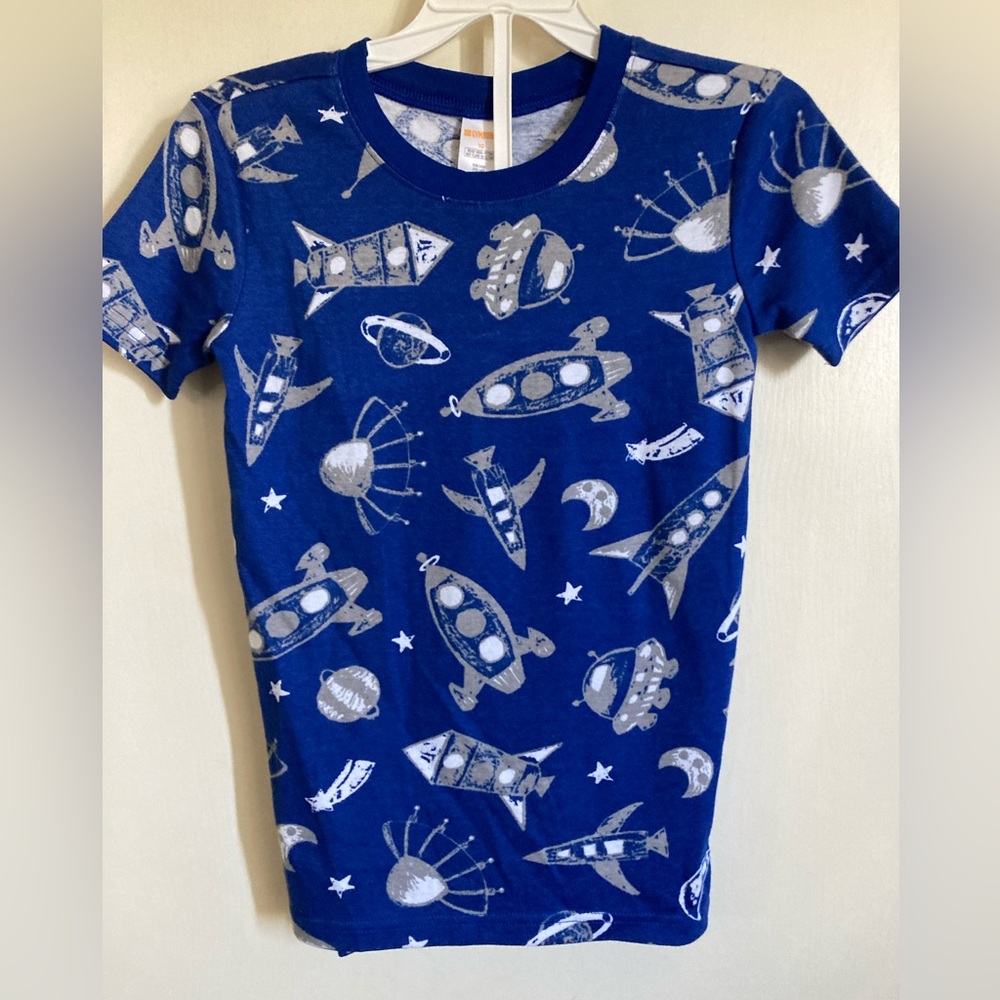 🌸NWT Gymboree Blue & White Space Theme Pajama Set #T